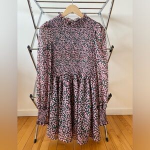 Green and Pink floral mini skater dress - Lulus